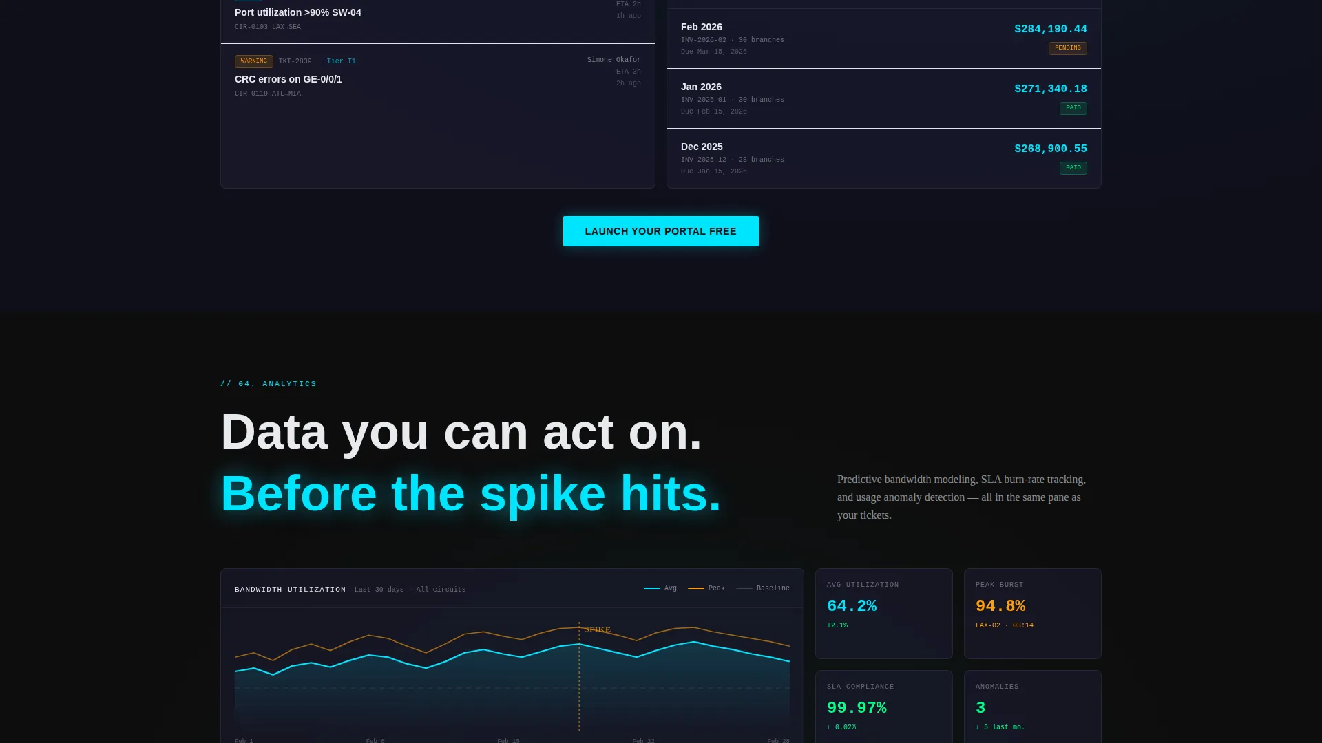 Comms Landing Page Template