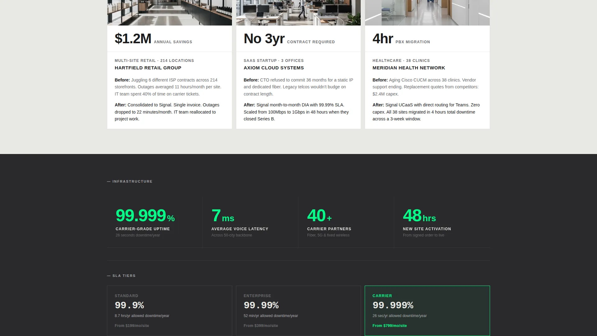 Comms Landing Page Template