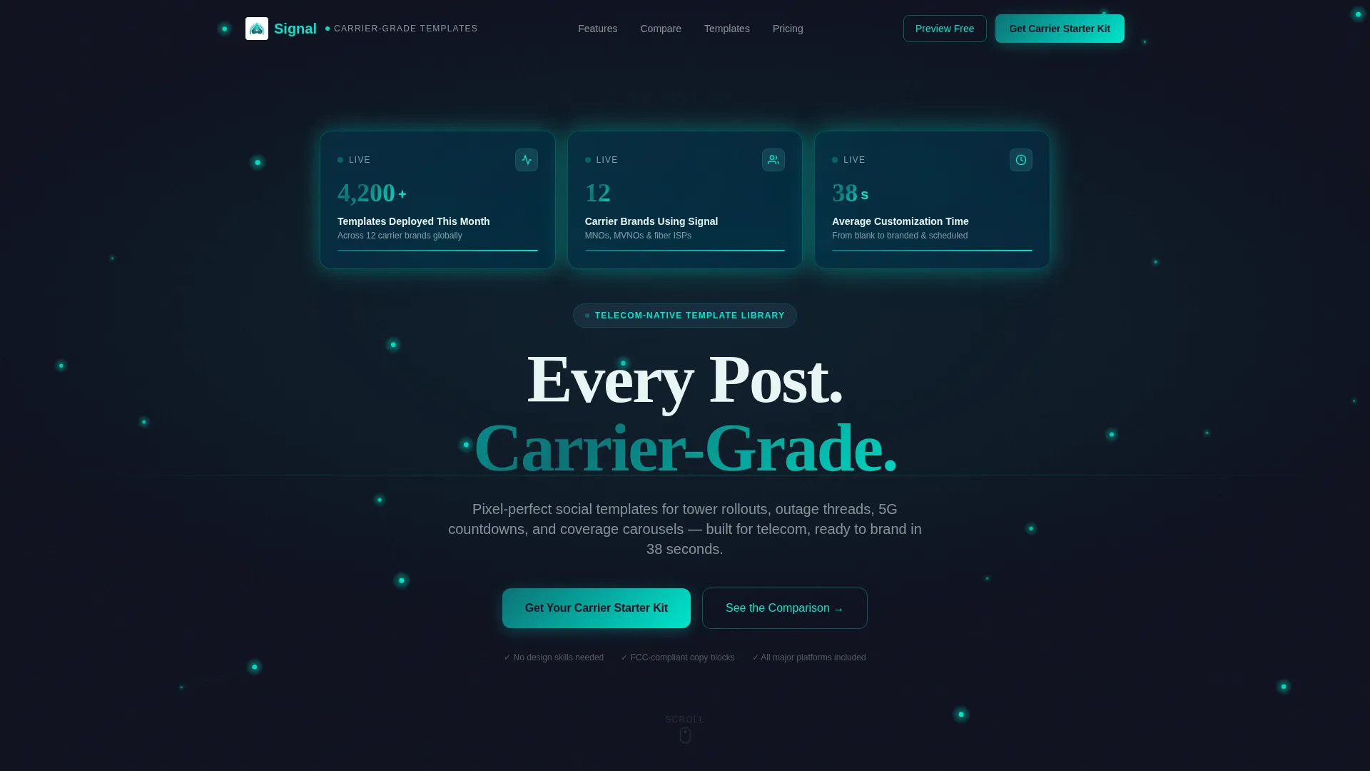 Carrier-Grade Telecom Social Media Template Landing Page