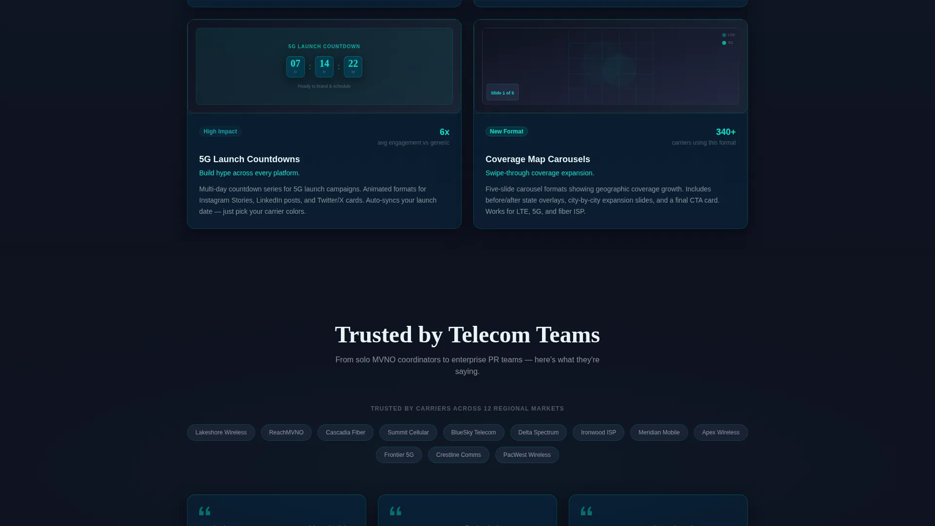 Carrier-Grade Telecom Social Media Template Landing Page