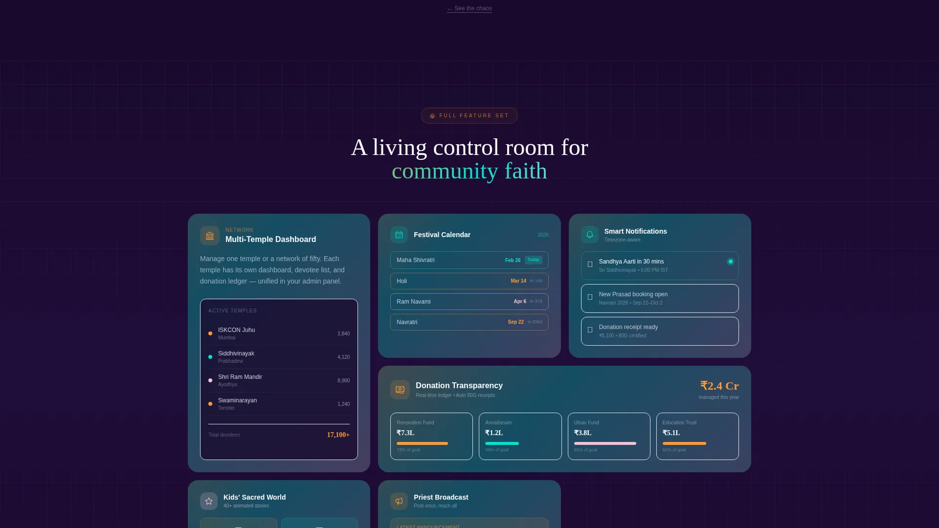 Sacred Community App Landing Page Template