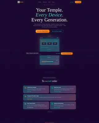 Sacred Community App Landing Page Template