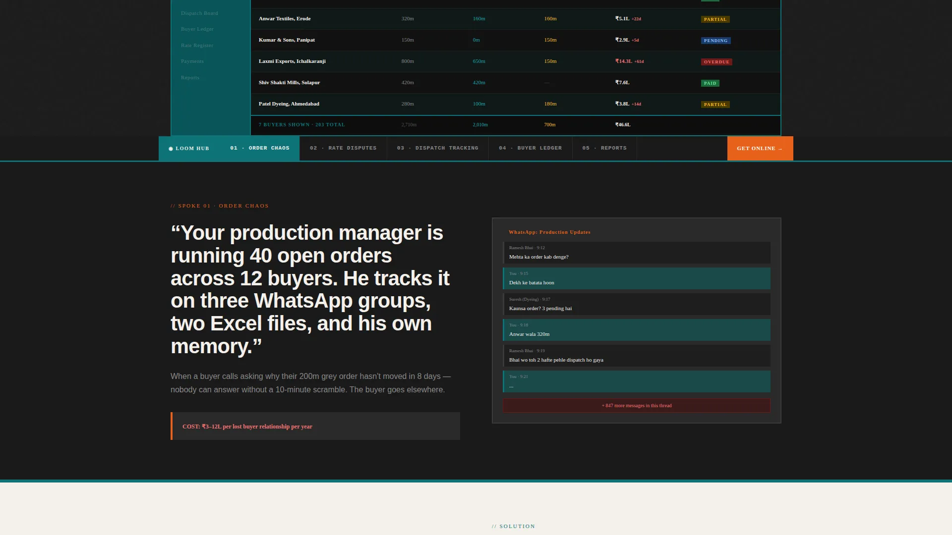 Millcrm Landing Page Template for Textile Mill CRM