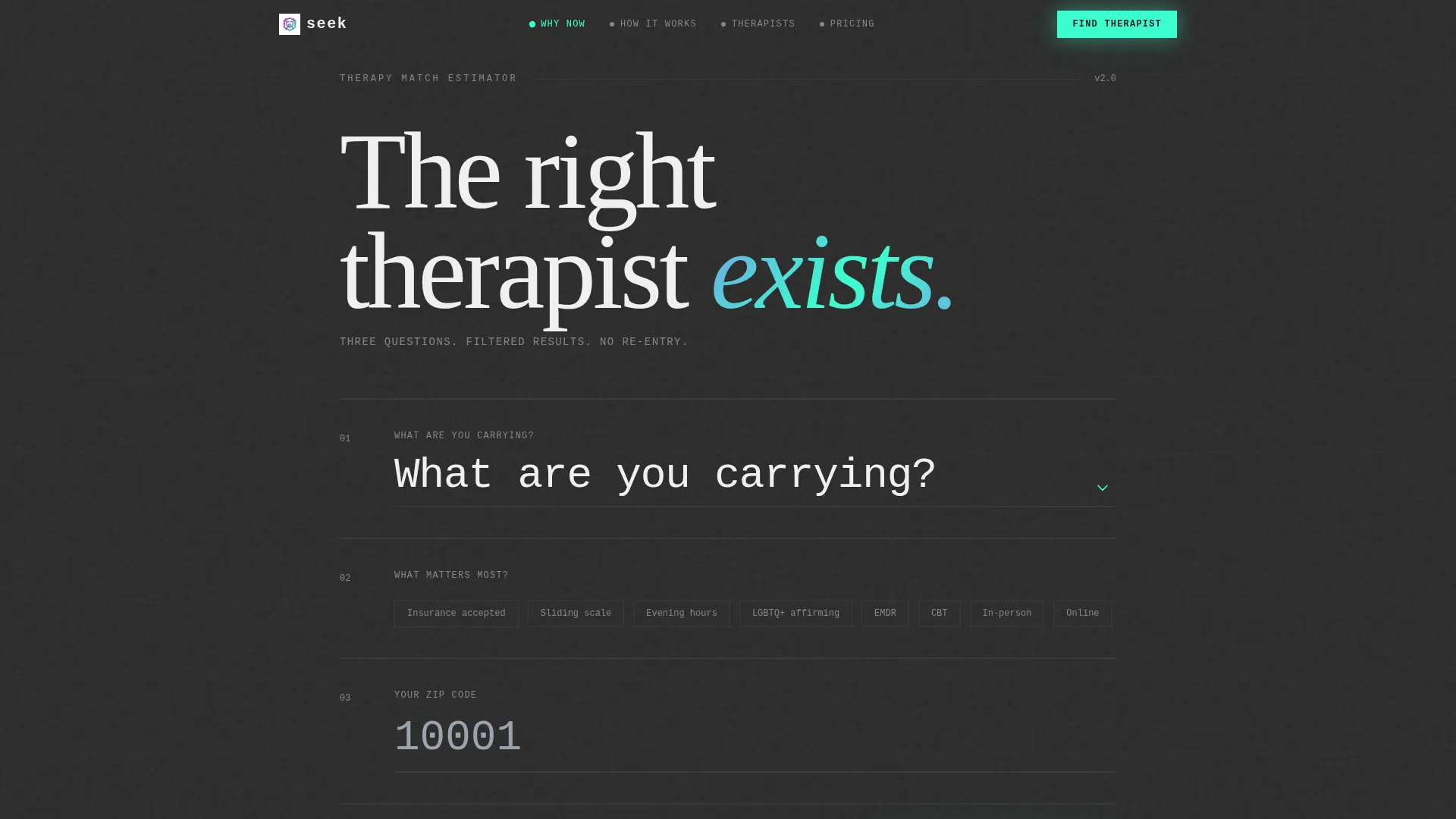 Brutalist Therapist Directory Landing Page Template