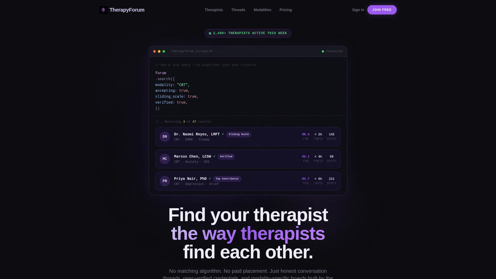 Forum Landing Page Template | Comparison Table Design