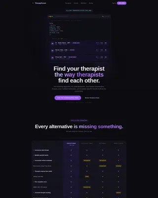Forum Landing Page Template | Comparison Table Design