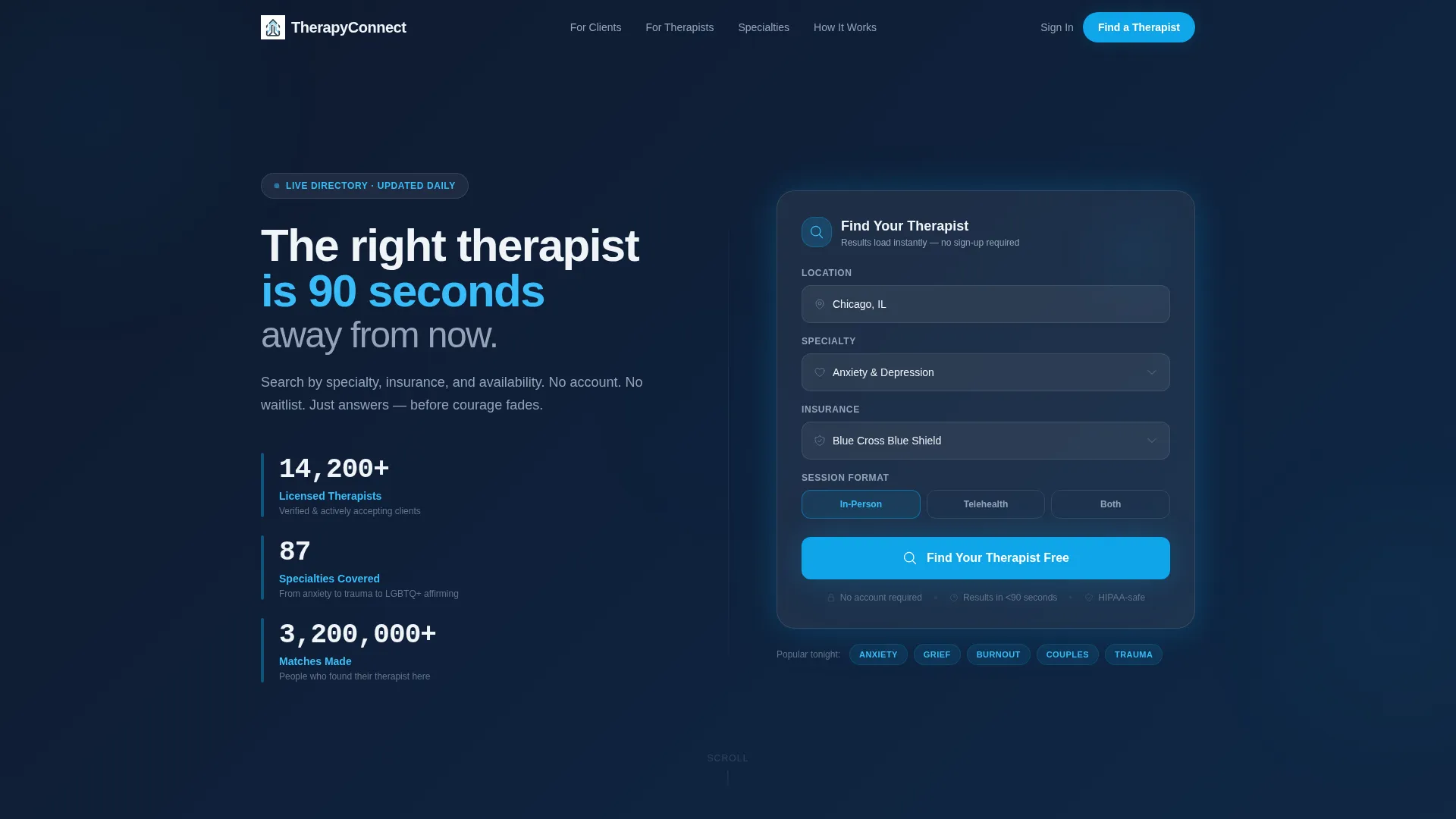 Therapist Directory Landing Page Template