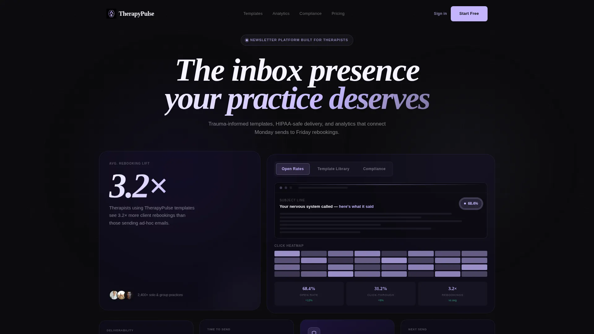 Therapy Newsletter Landing Page Template