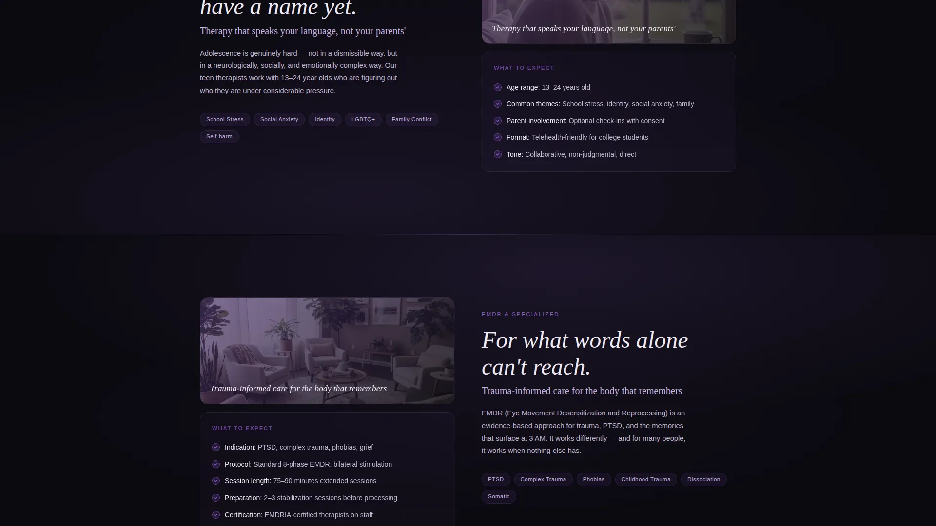 Calming Therapy Practice Landing Page Template