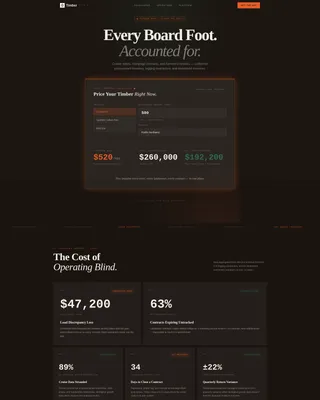 Forestry CRM Landing Page Template | Bento Grid