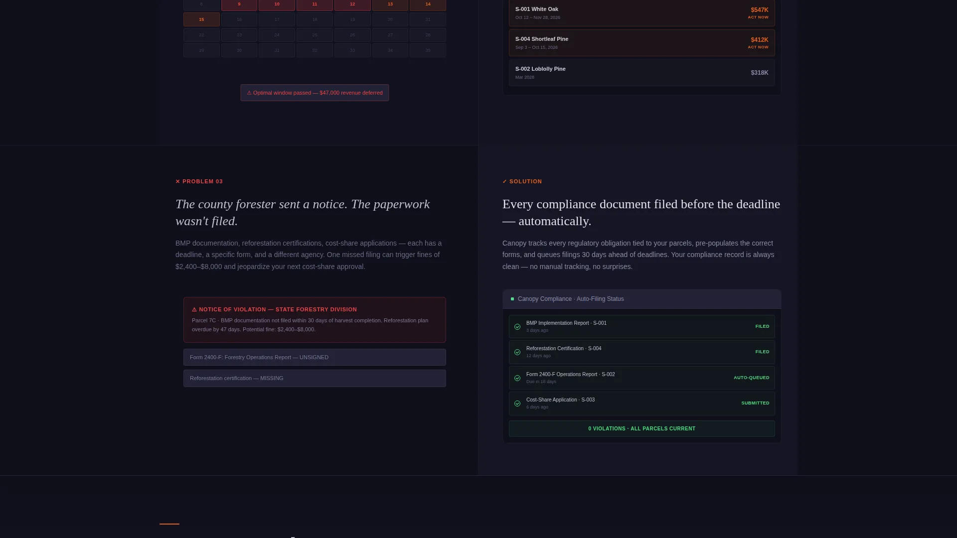 Timber & Forestry Management Software Landing Page