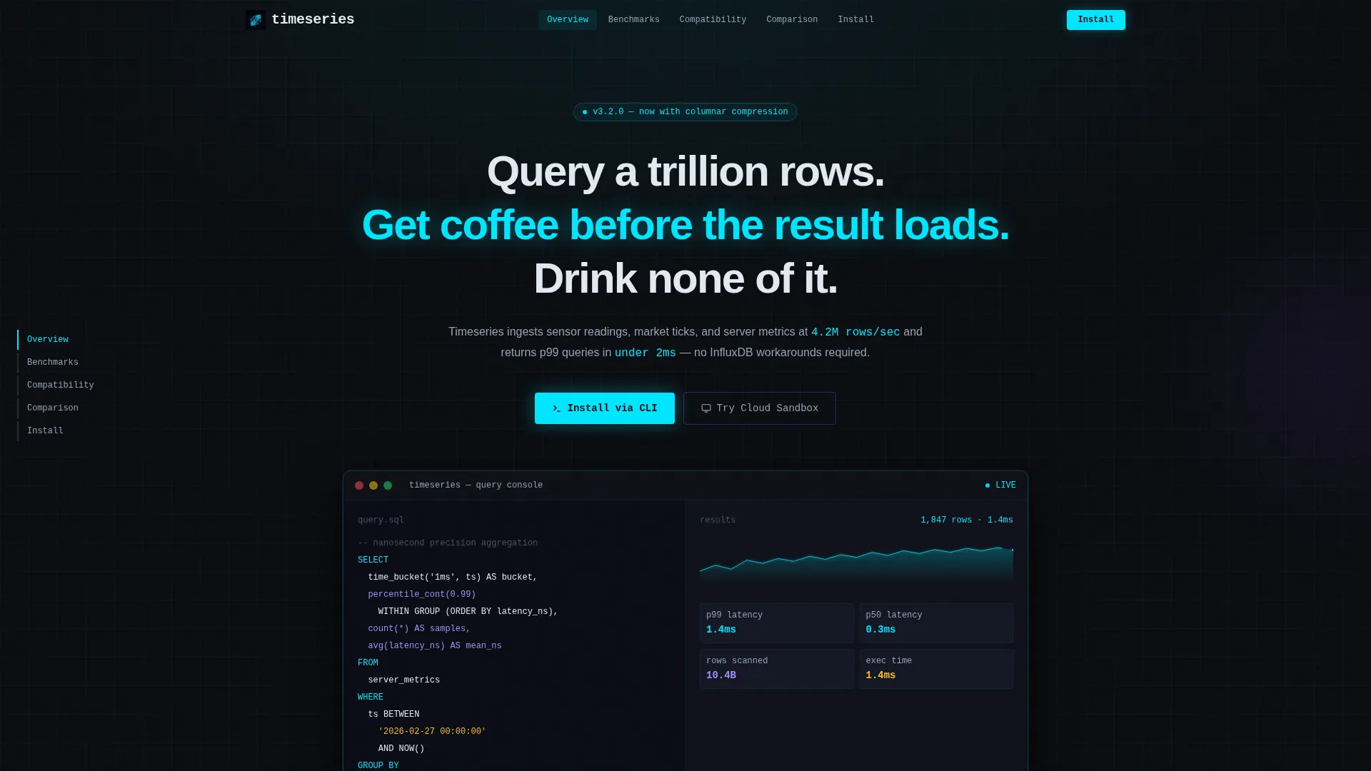 Blazing Database Landing Page Template