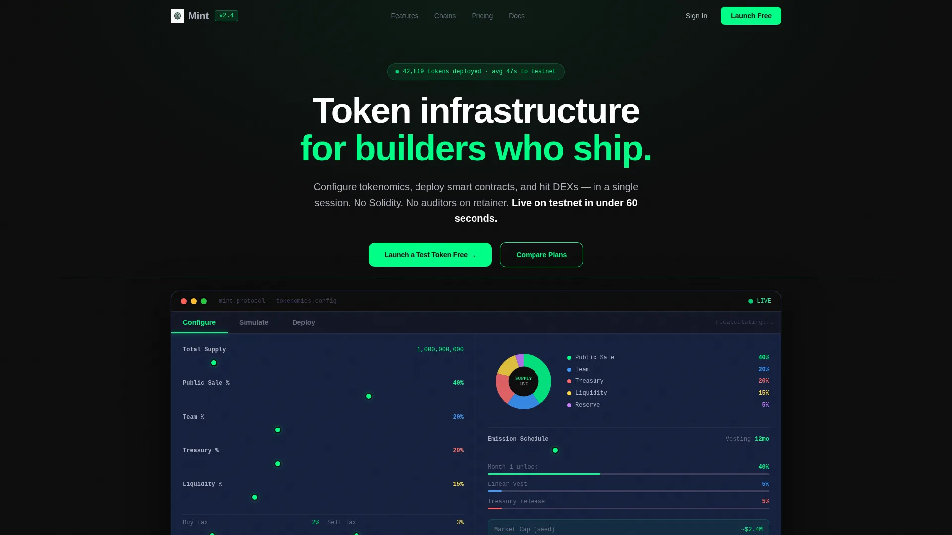 Token Launchpad Landing Page Template