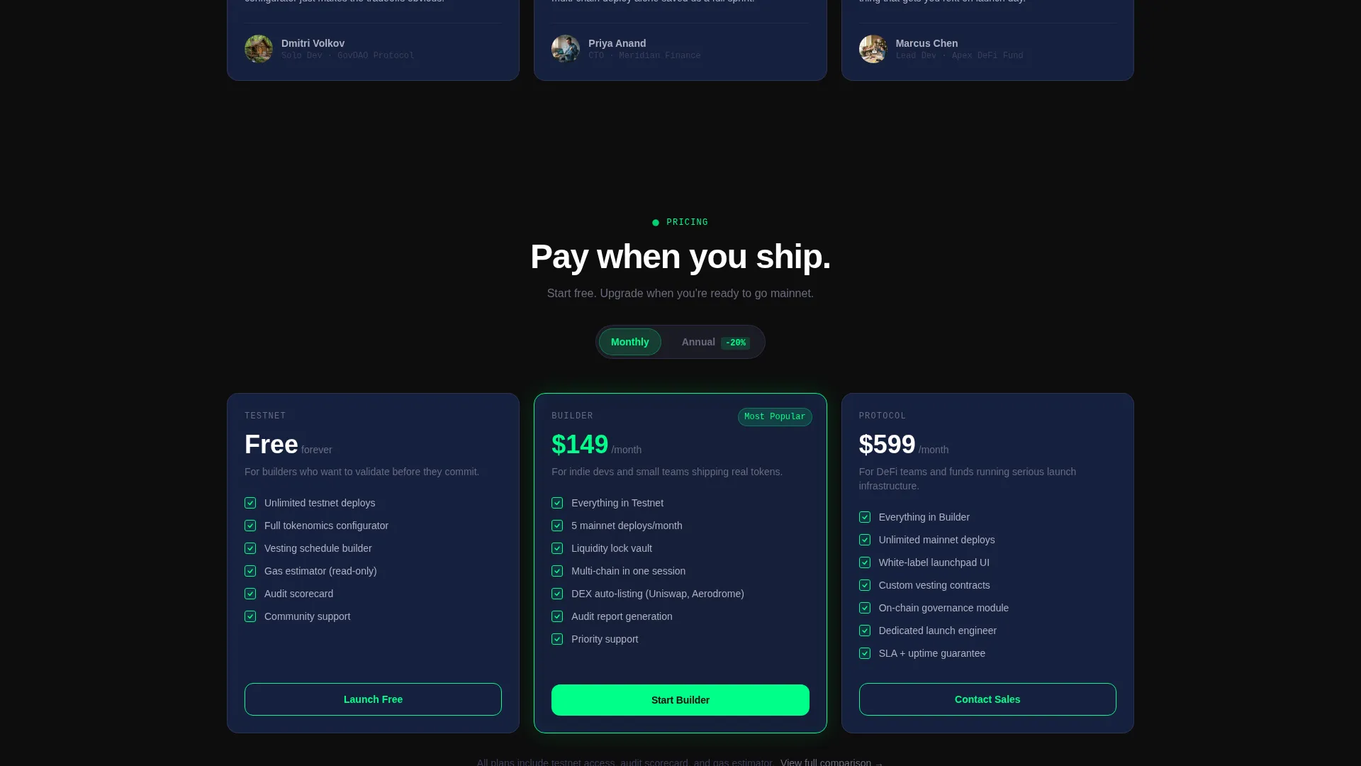 Token Launchpad Landing Page Template