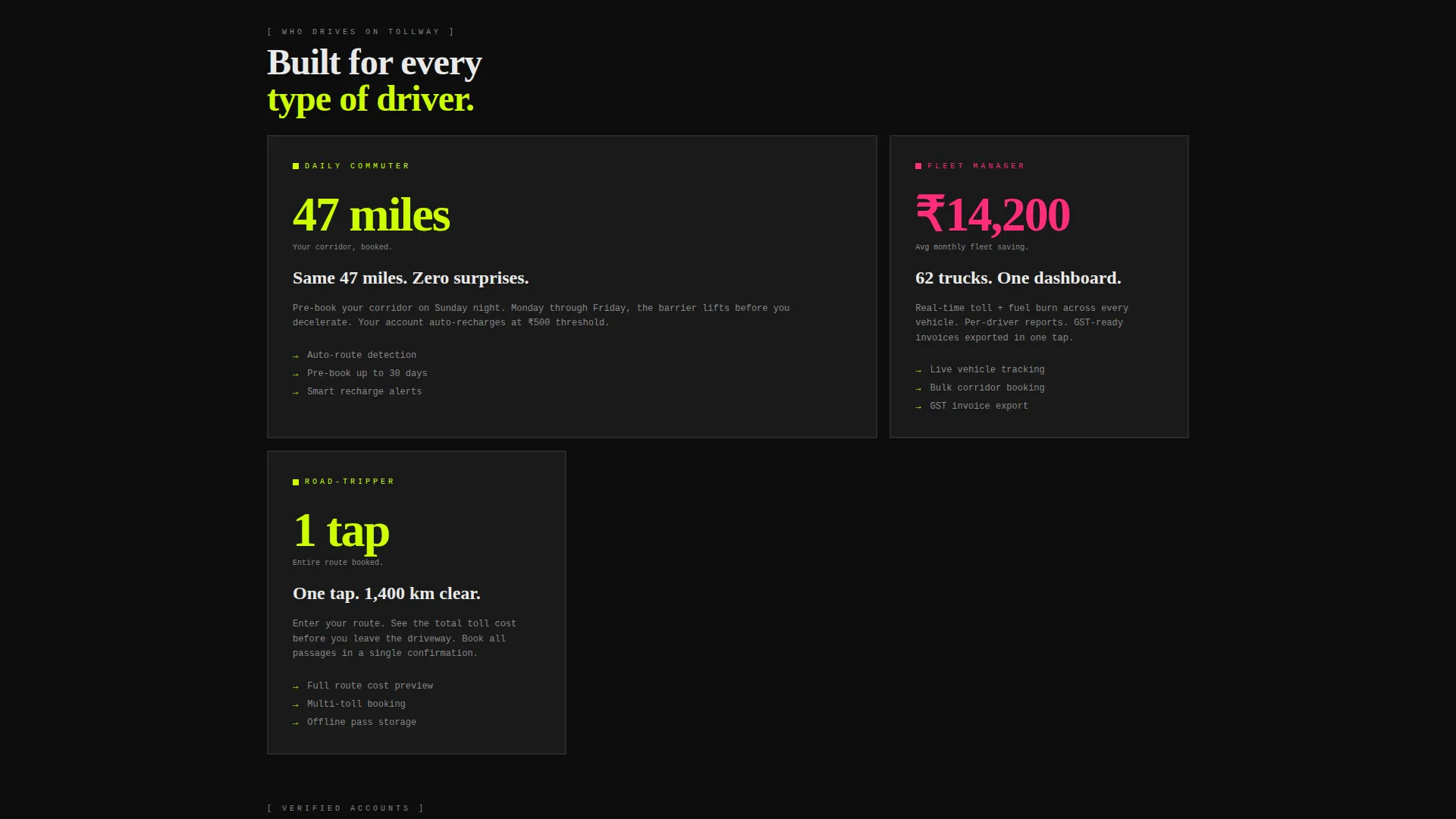 Toll Road Booking Landing Page Template