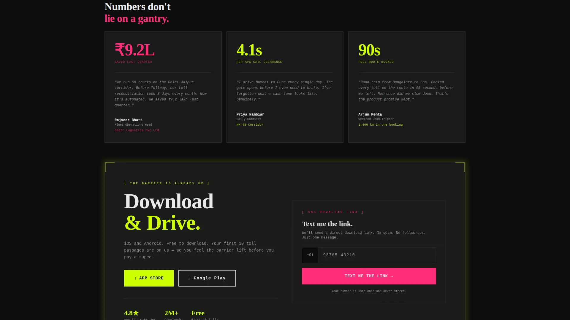 Toll Road Booking Landing Page Template