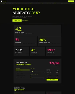 Toll Road Booking Landing Page Template