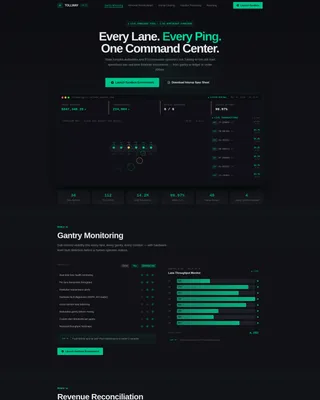 Toll Road Management Software Landing Page Template