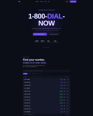 Toll-Free Number Provider Landing Page Template