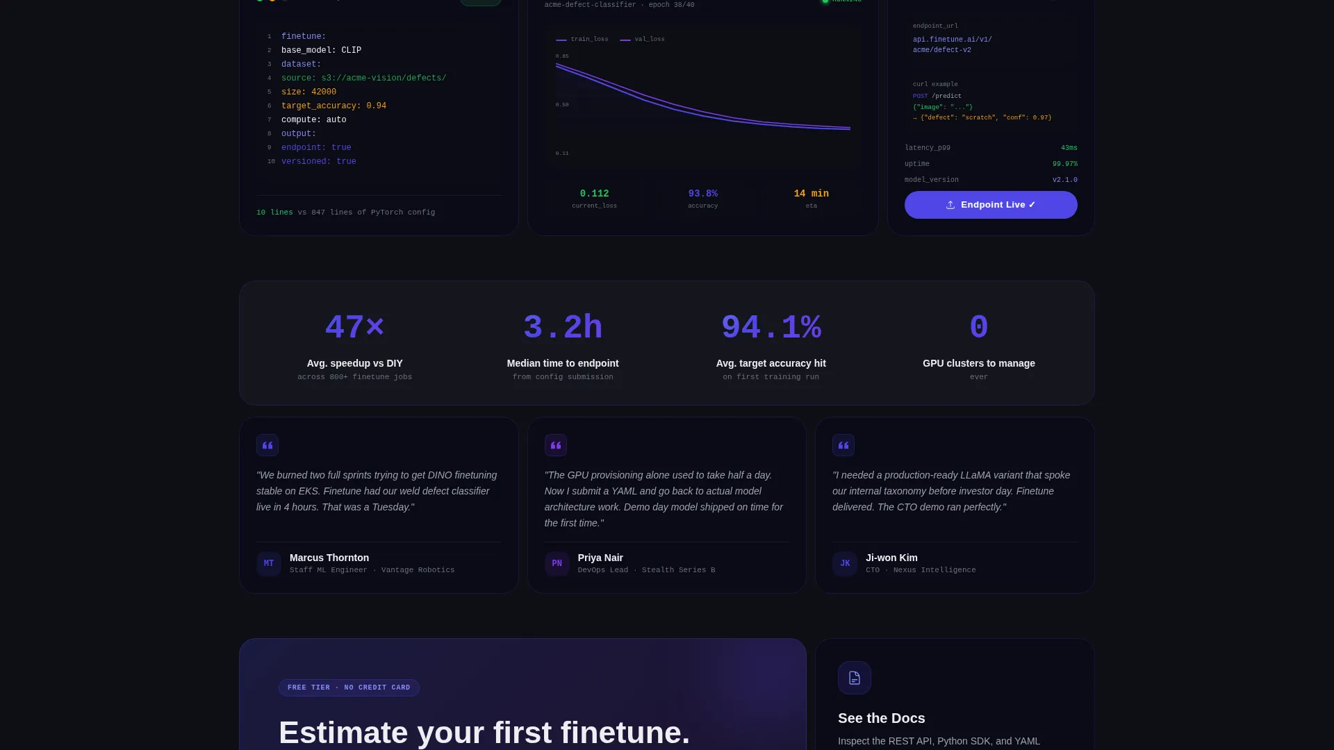 Transfer Learning Managed Service Landing Page