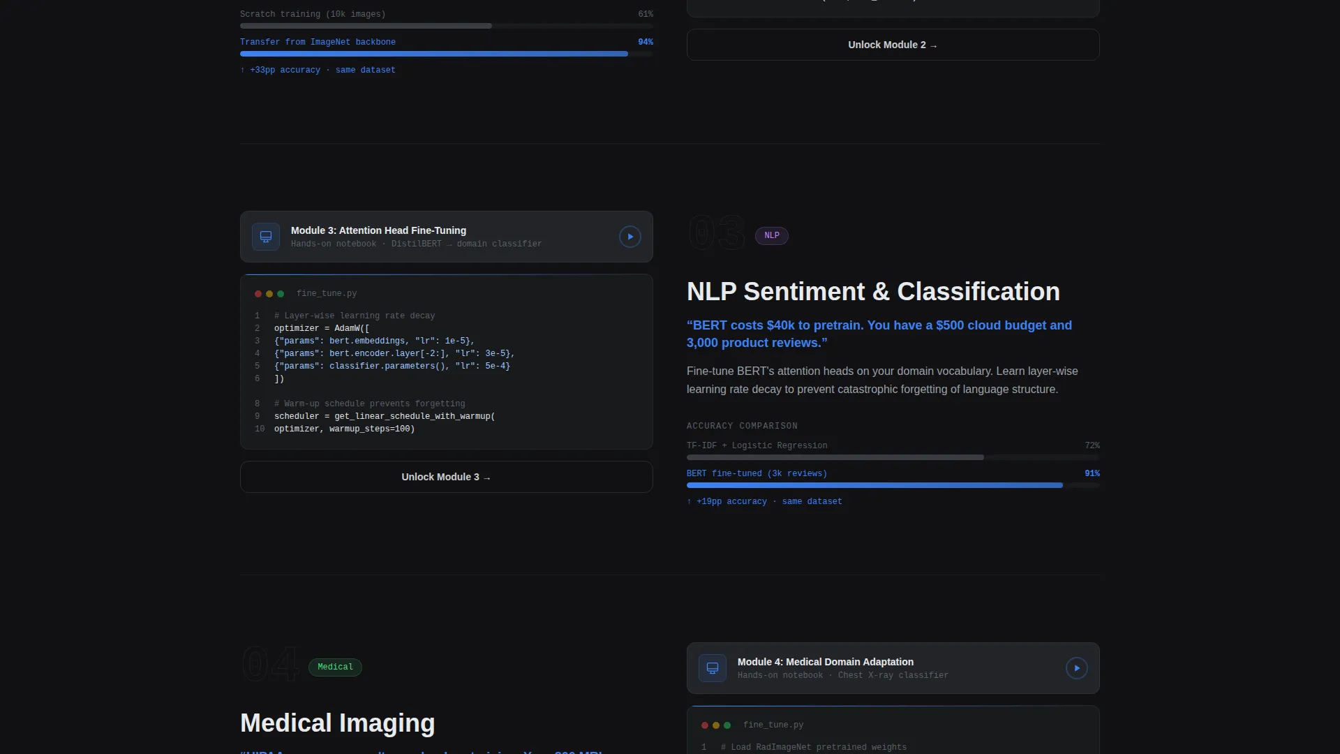 Transfer Learning Training Landing Page Template