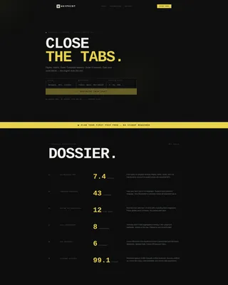 Brutalist Travel AI Chatbot Landing Page Template