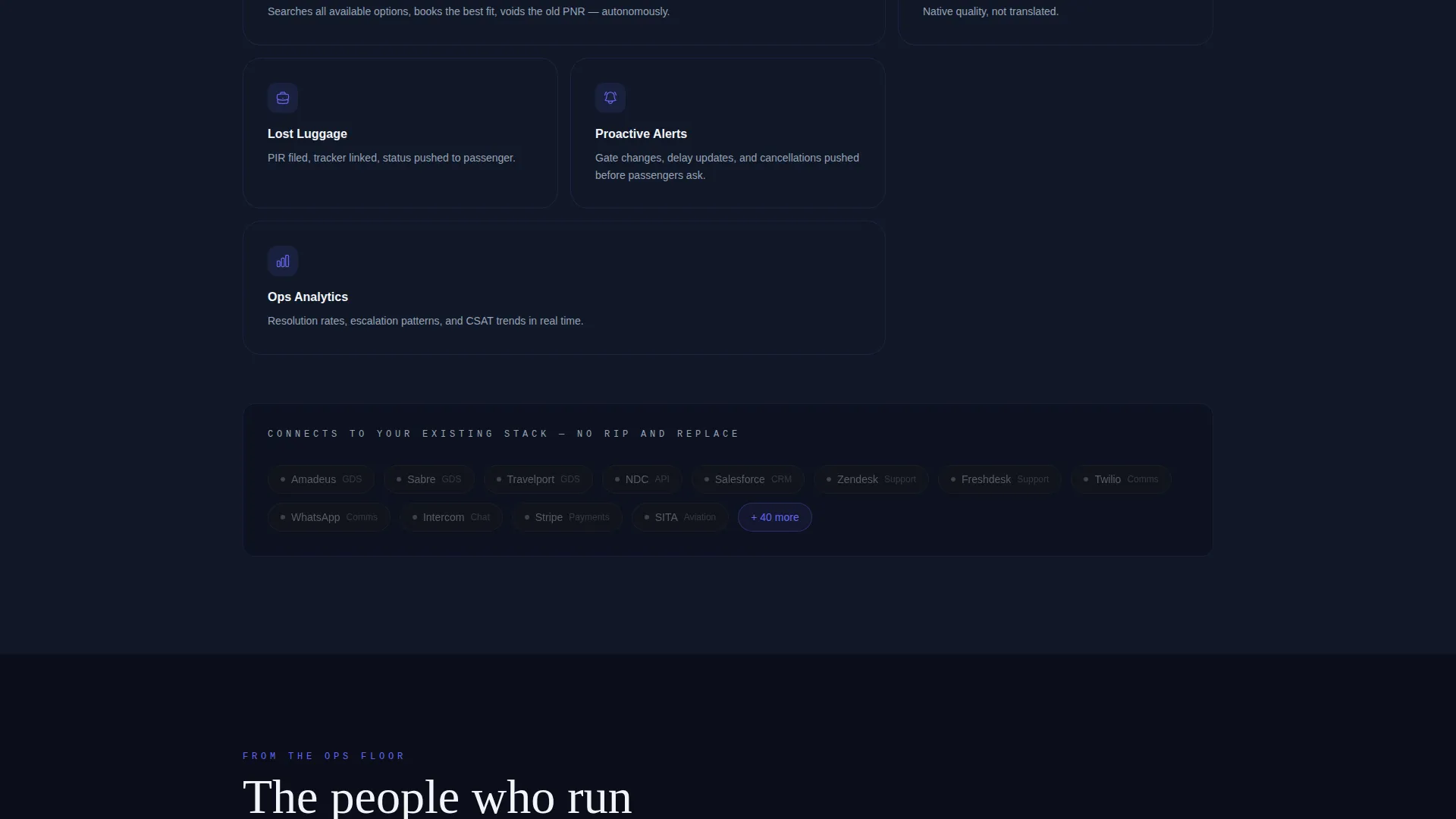 Travel AI Customer Service Landing Page Template