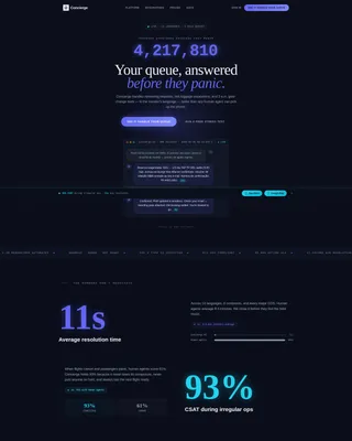 Travel AI Customer Service Landing Page Template