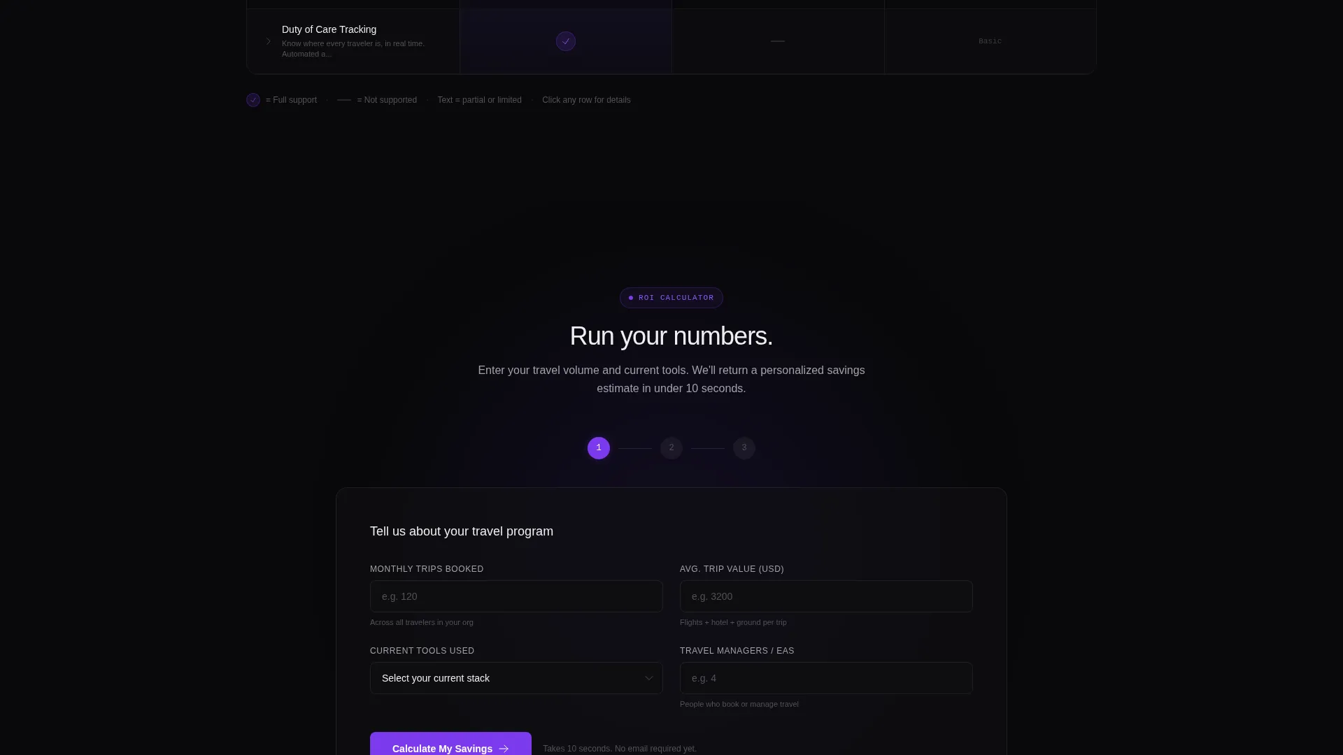 Corporate Travel Booking Comparison Landing Page