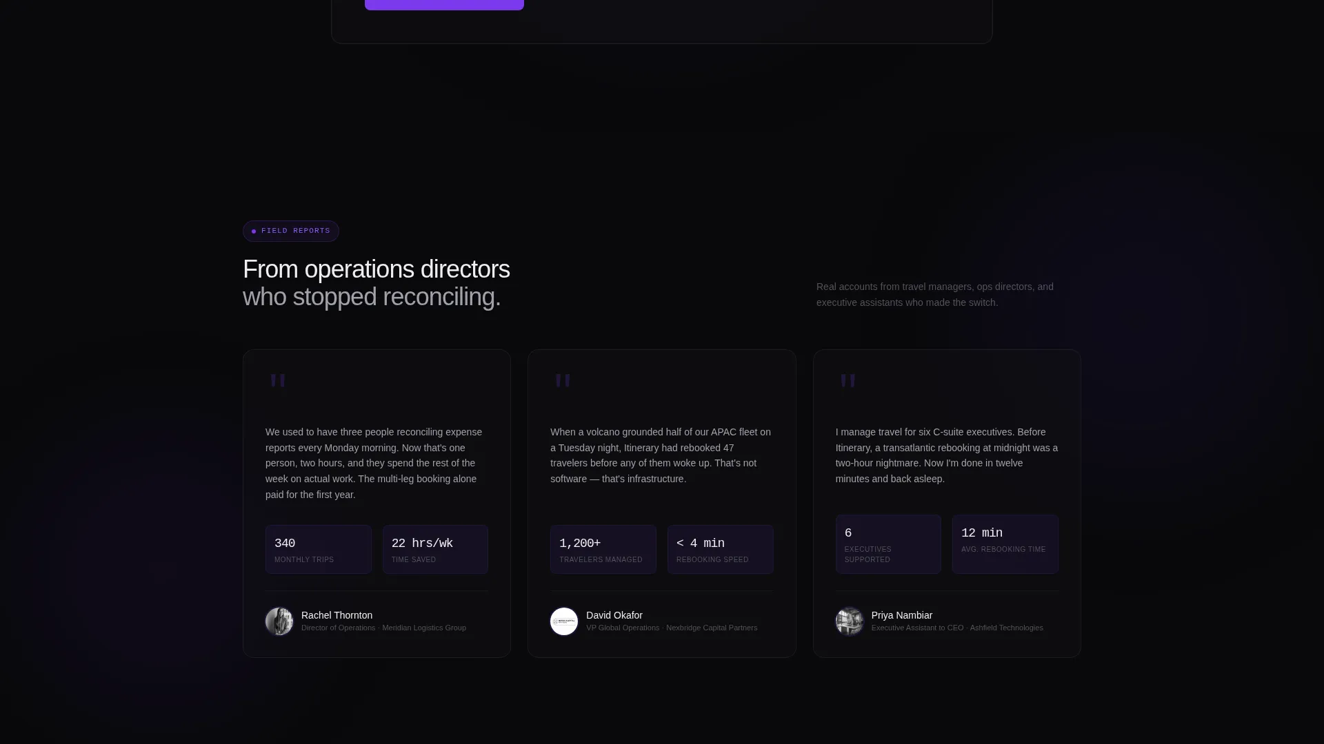 Corporate Travel Booking Comparison Landing Page
