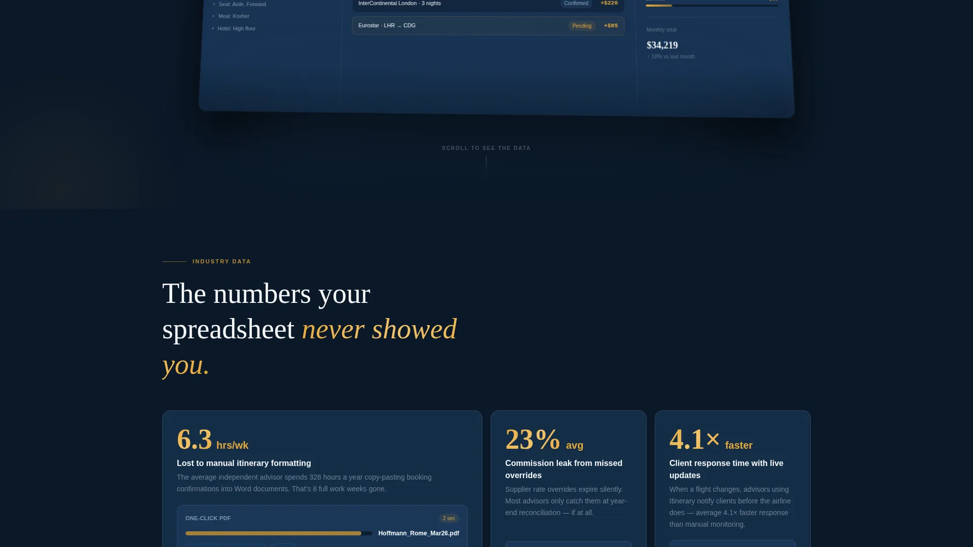 Travel Client Management Landing Page Template