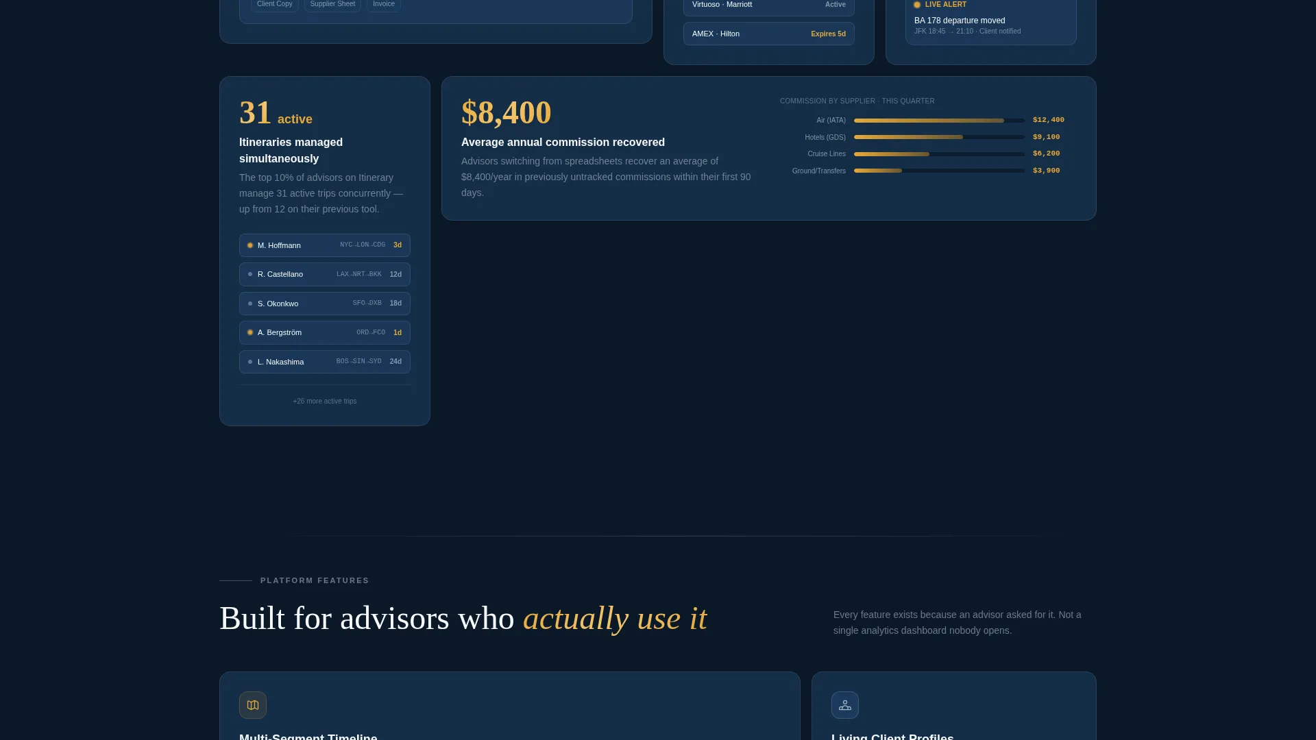 Travel Client Management Landing Page Template