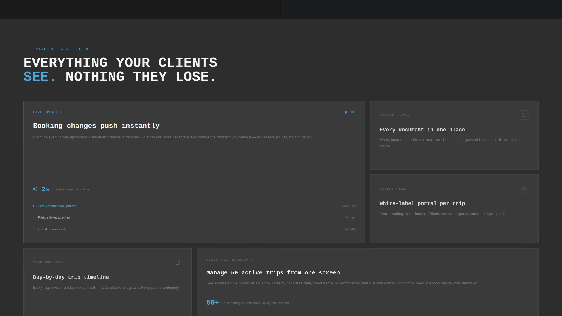 Travel Client Portal Landing Page Template