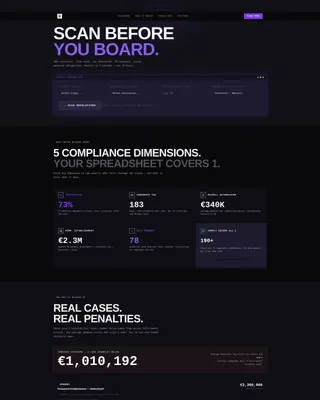 Brutalist Travel Compliance Landing Page Template