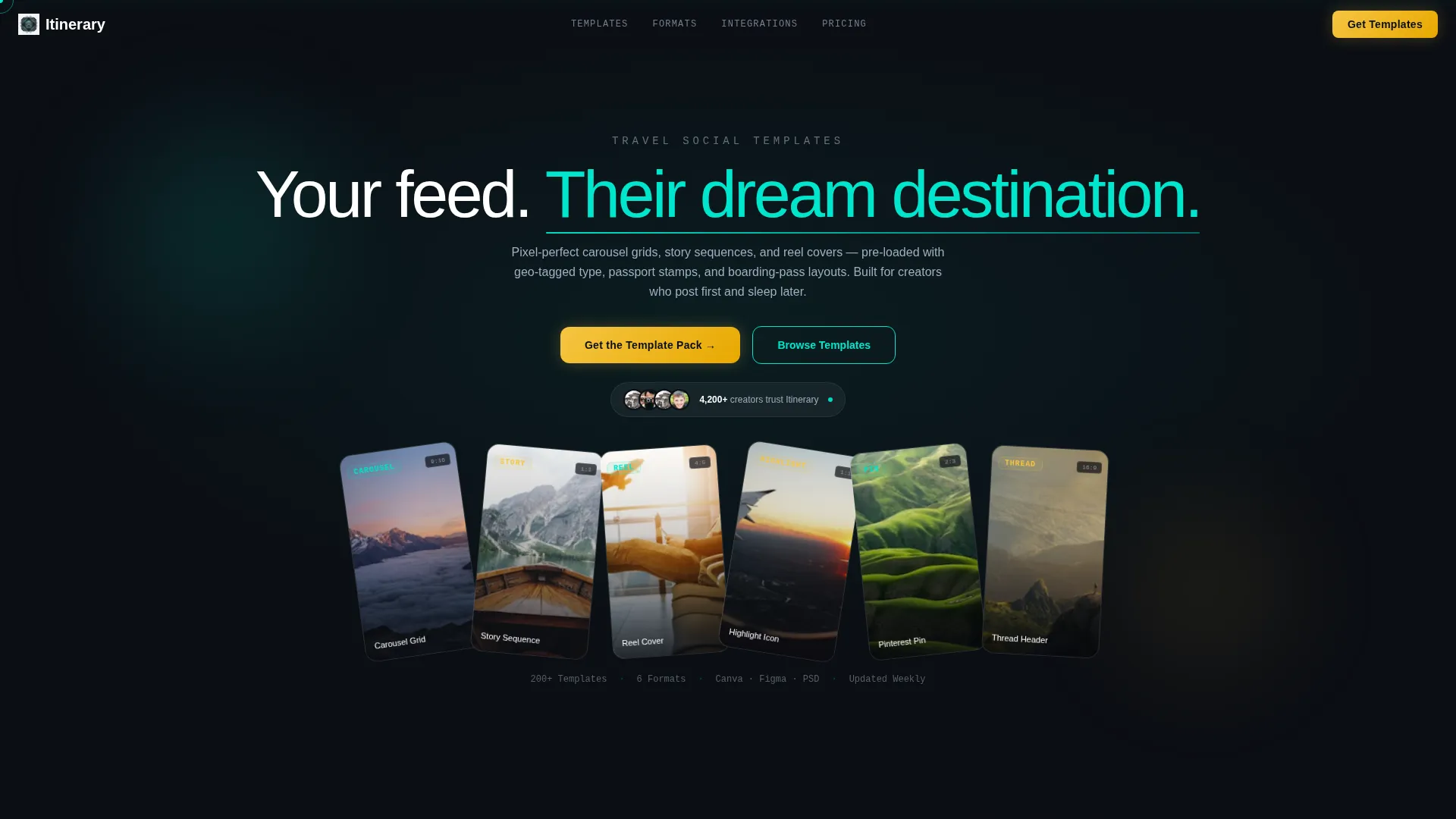 Travel Social Media Template Kit Landing Page