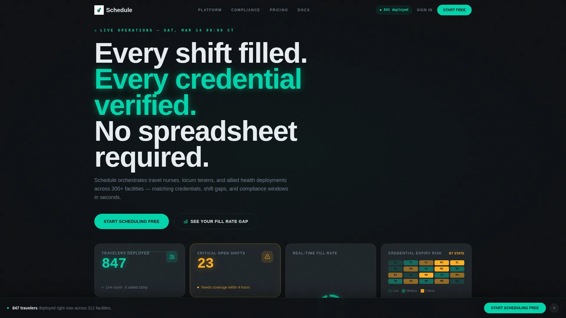 Travel Staff Scheduling Landing Page Template