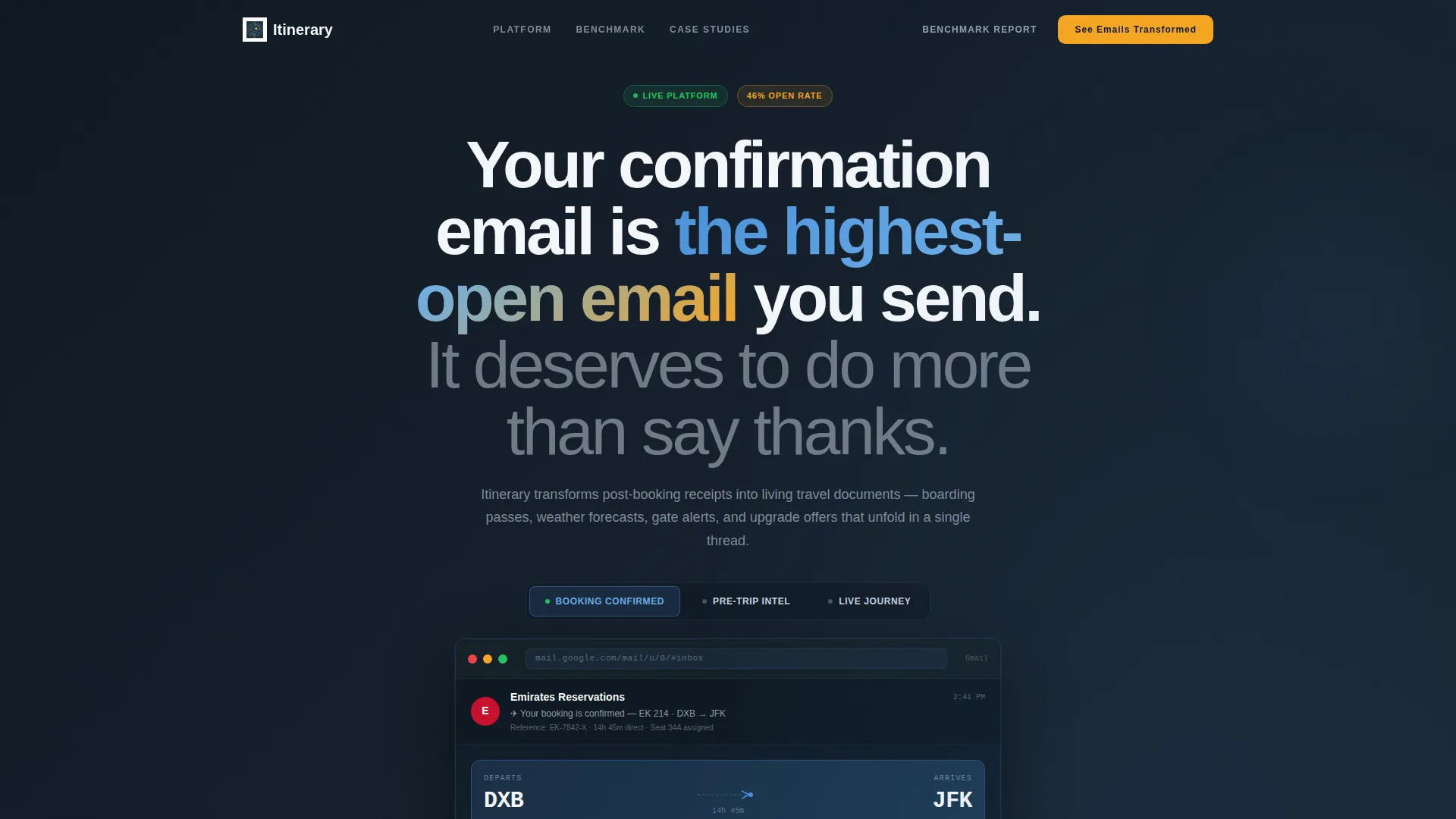 Dynamic Travel Thank You Email Landing Page