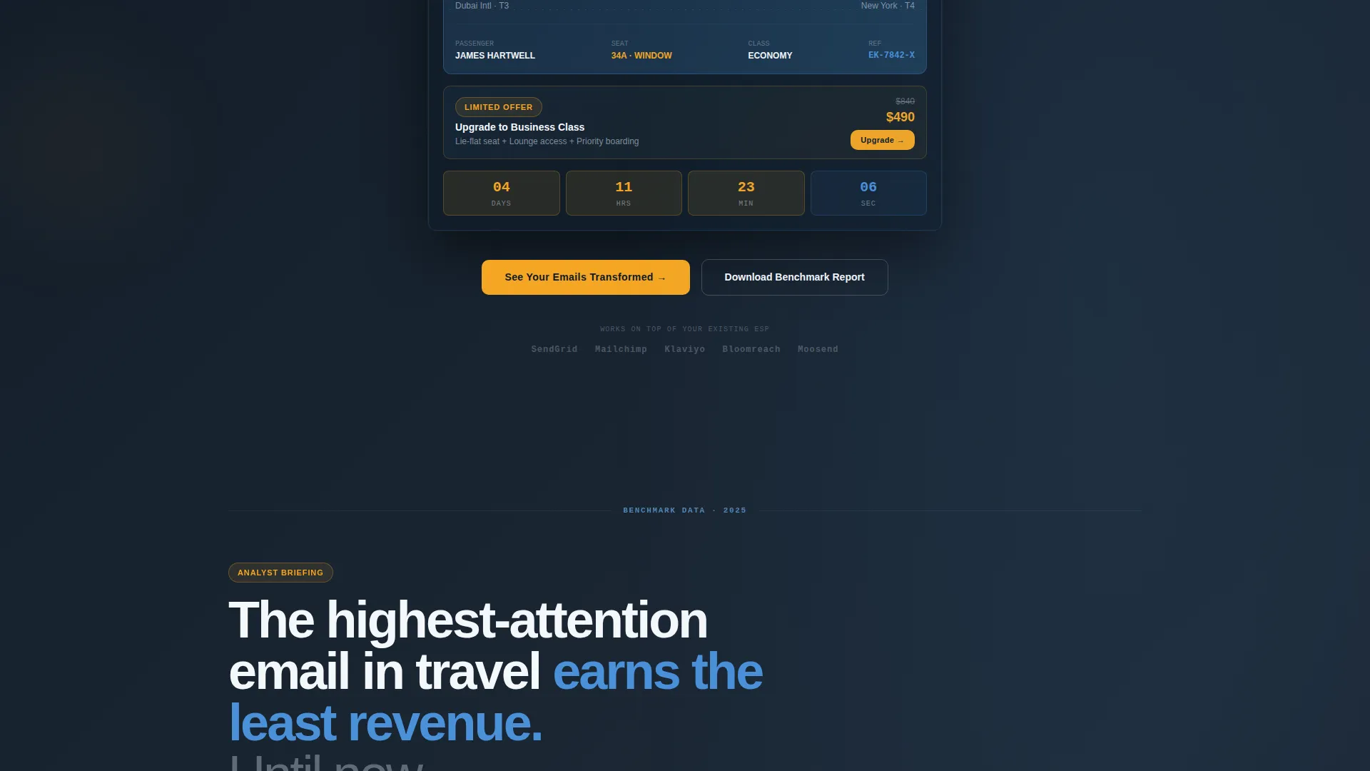 Dynamic Travel Thank You Email Landing Page
