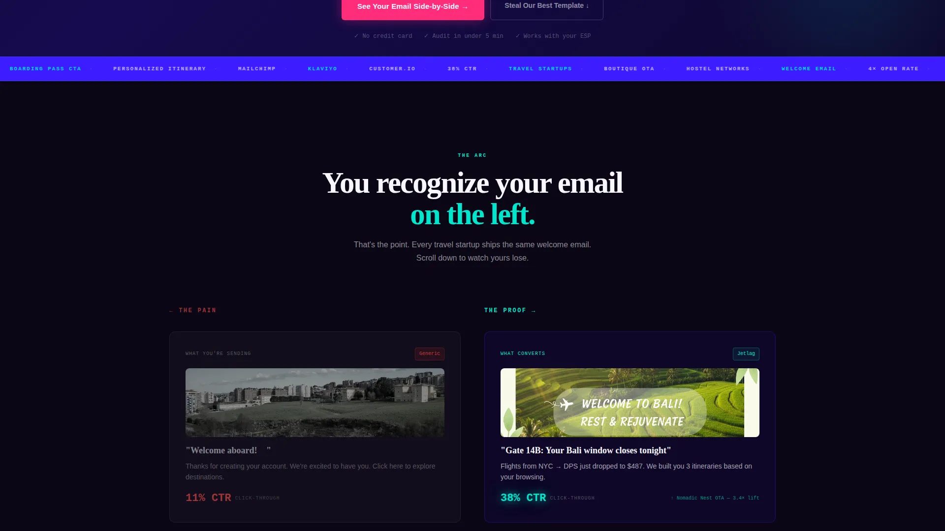 Travel Welcome Email Landing Page Template