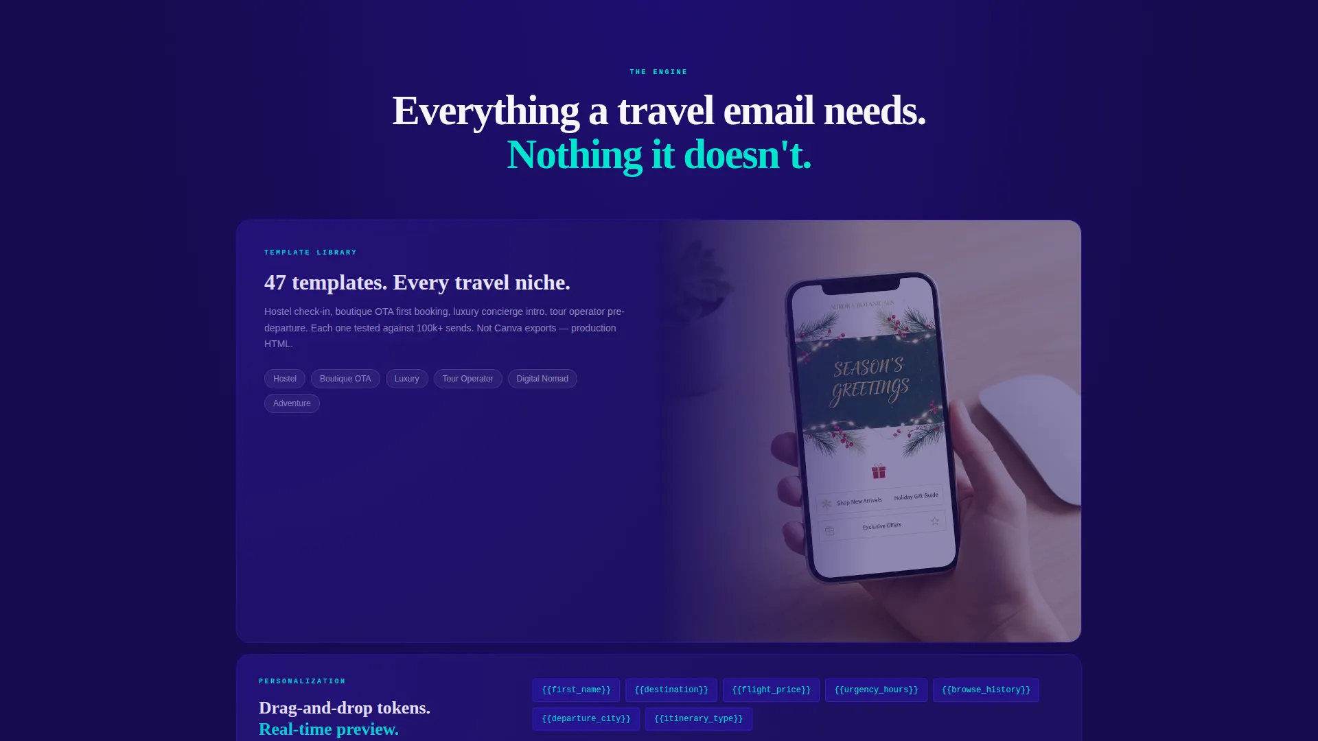 Travel Welcome Email Landing Page Template