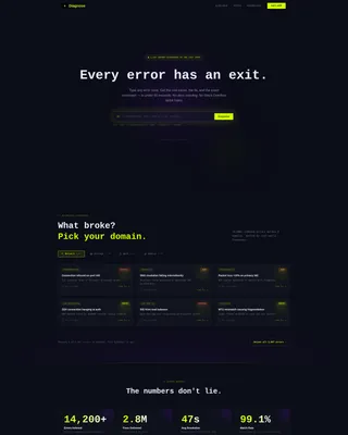 Troubleshooting Guide App Landing Page Template
