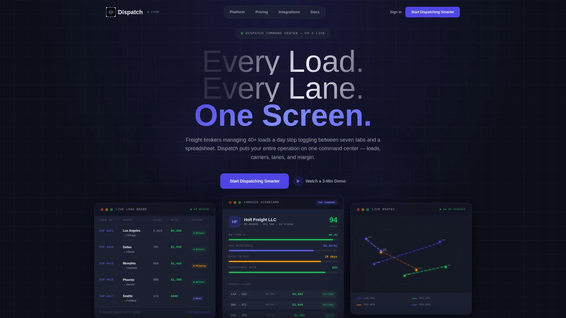 Logistics Dispatch Landing Page Template
