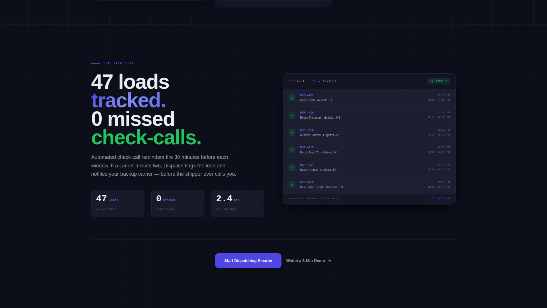 Logistics Dispatch Landing Page Template