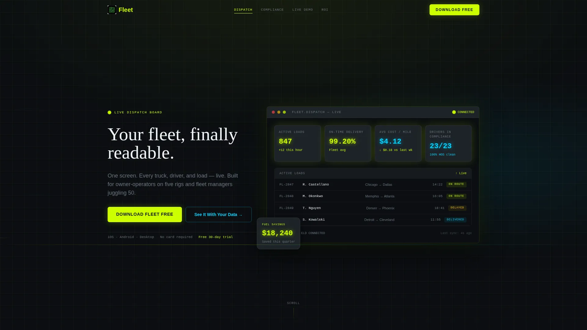 Trucking Management Software Landing Page Template