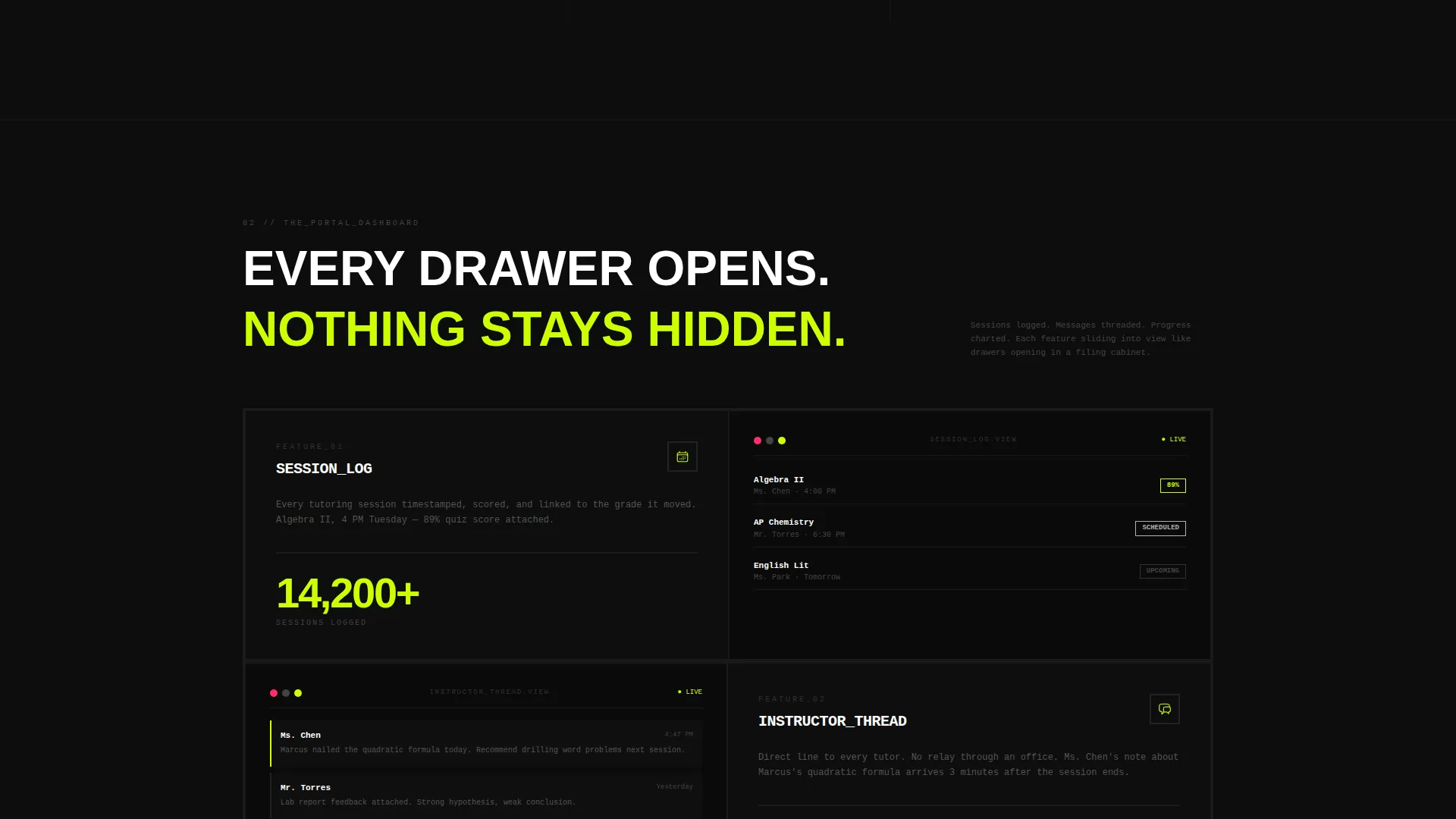 Academic Tutoring Client Portal Landing Page