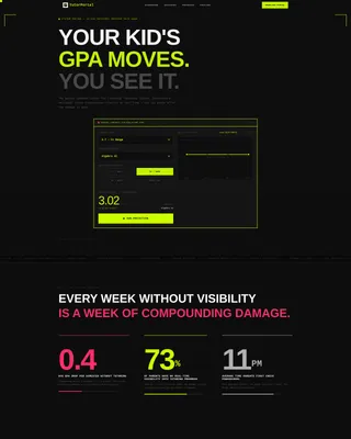 Academic Tutoring Client Portal Landing Page