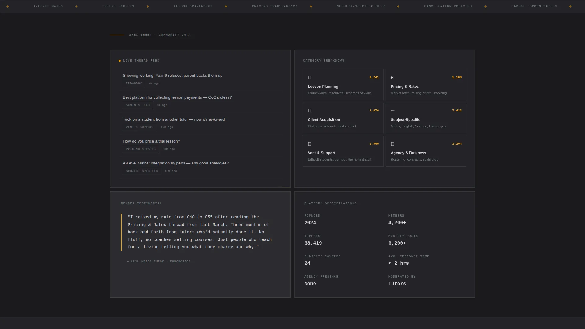 Tutoring Community Forum Landing Page Template