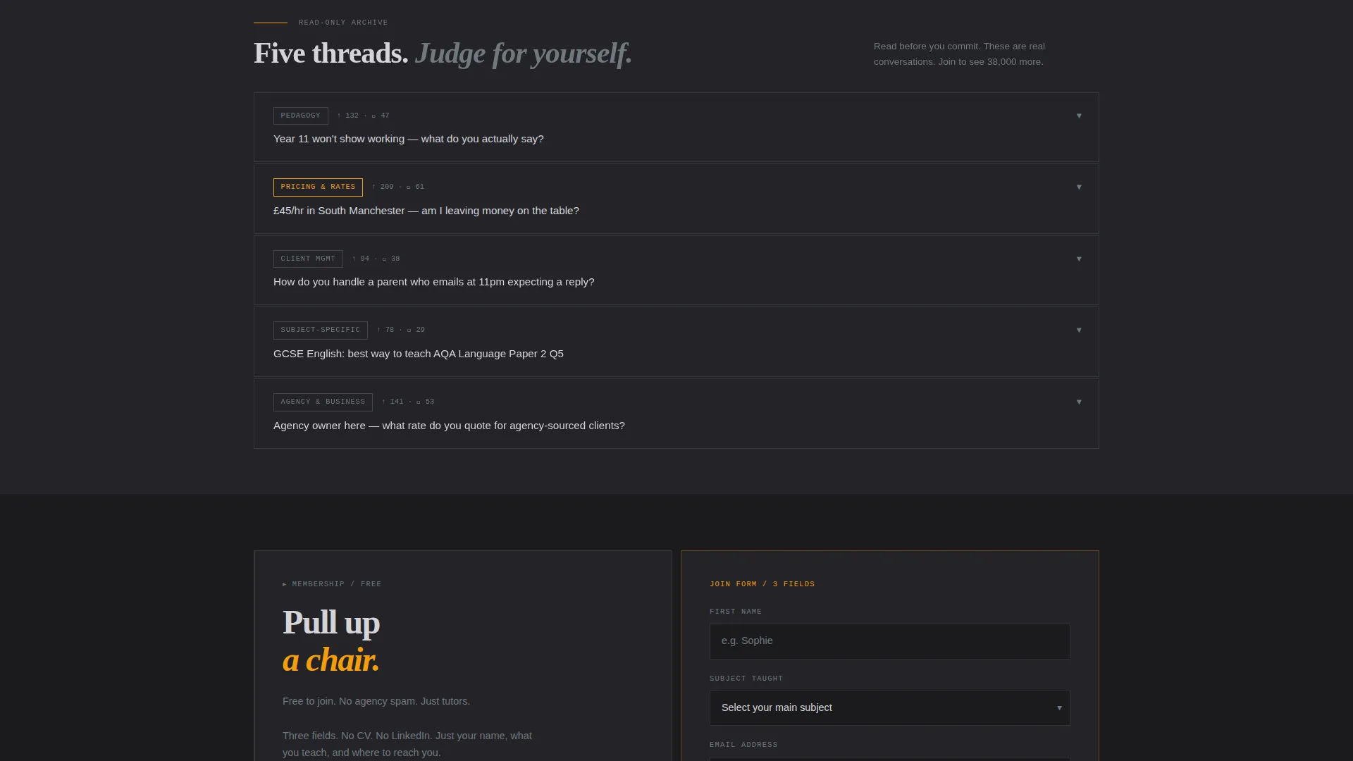 Tutoring Community Forum Landing Page Template