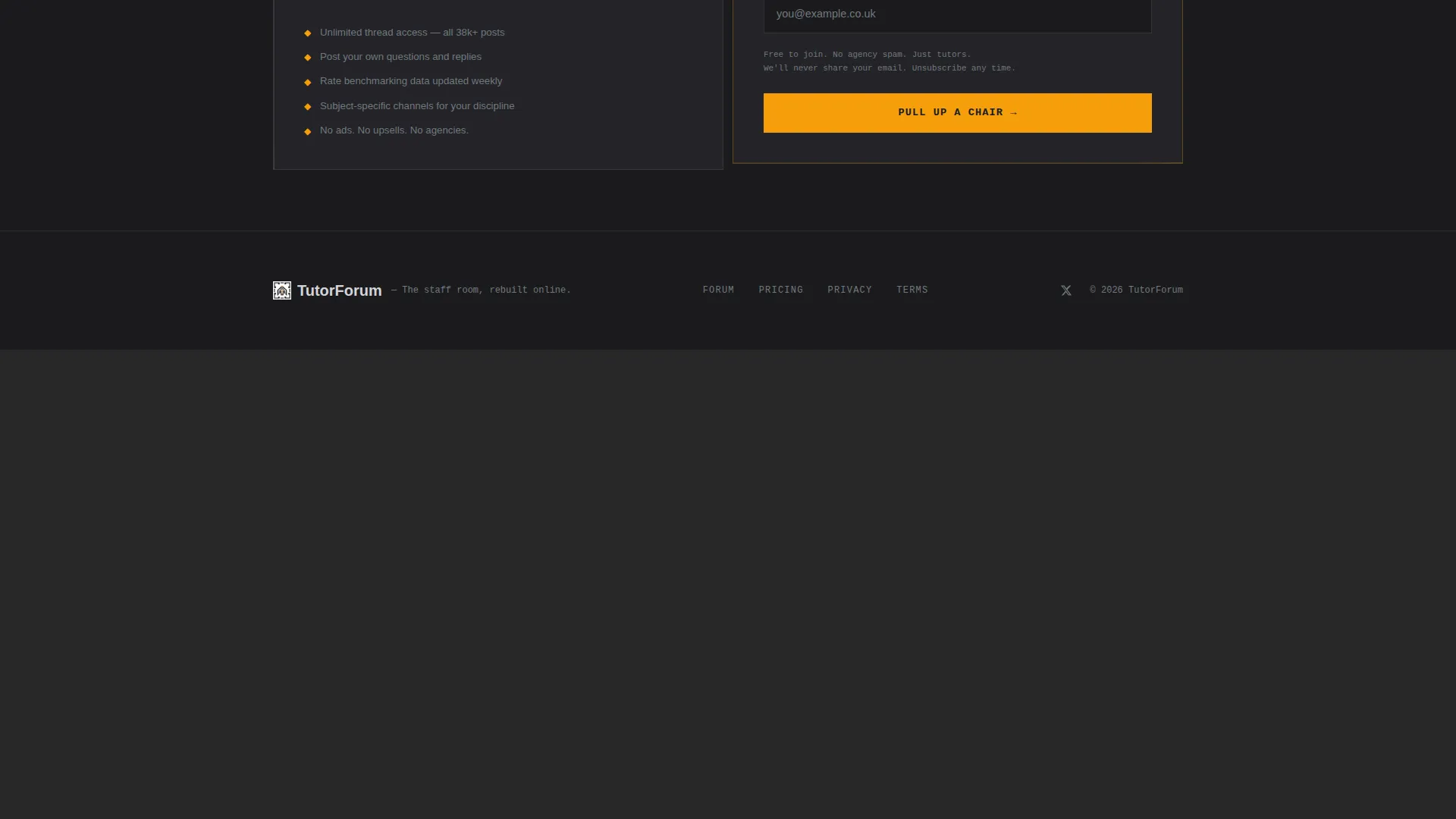 Tutoring Community Forum Landing Page Template
