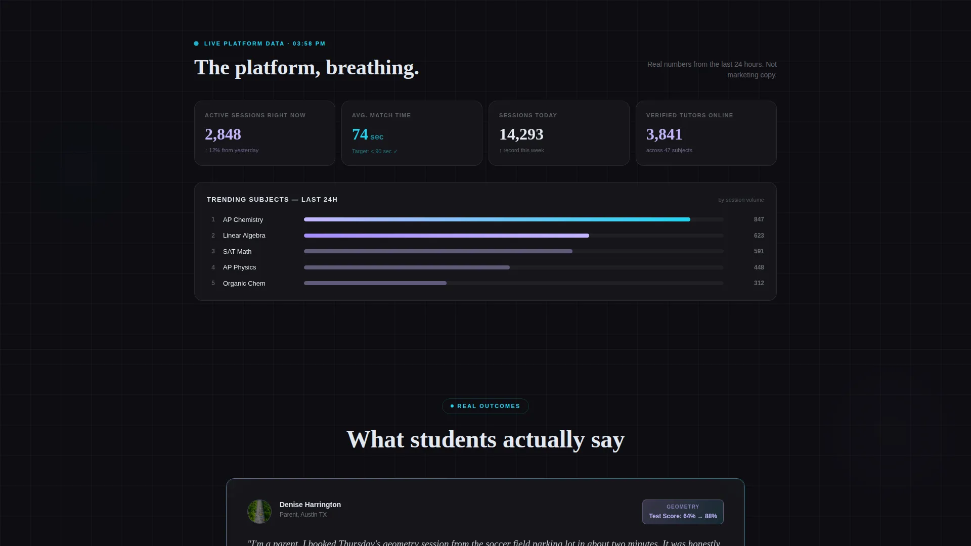 Instant Tutoring App Landing Page Template